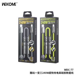 هذا المنتج هو كابل شحن ونقل بيانات 3 في 1 من ماركة wekome، طراز wdc 77 mecha gen2.